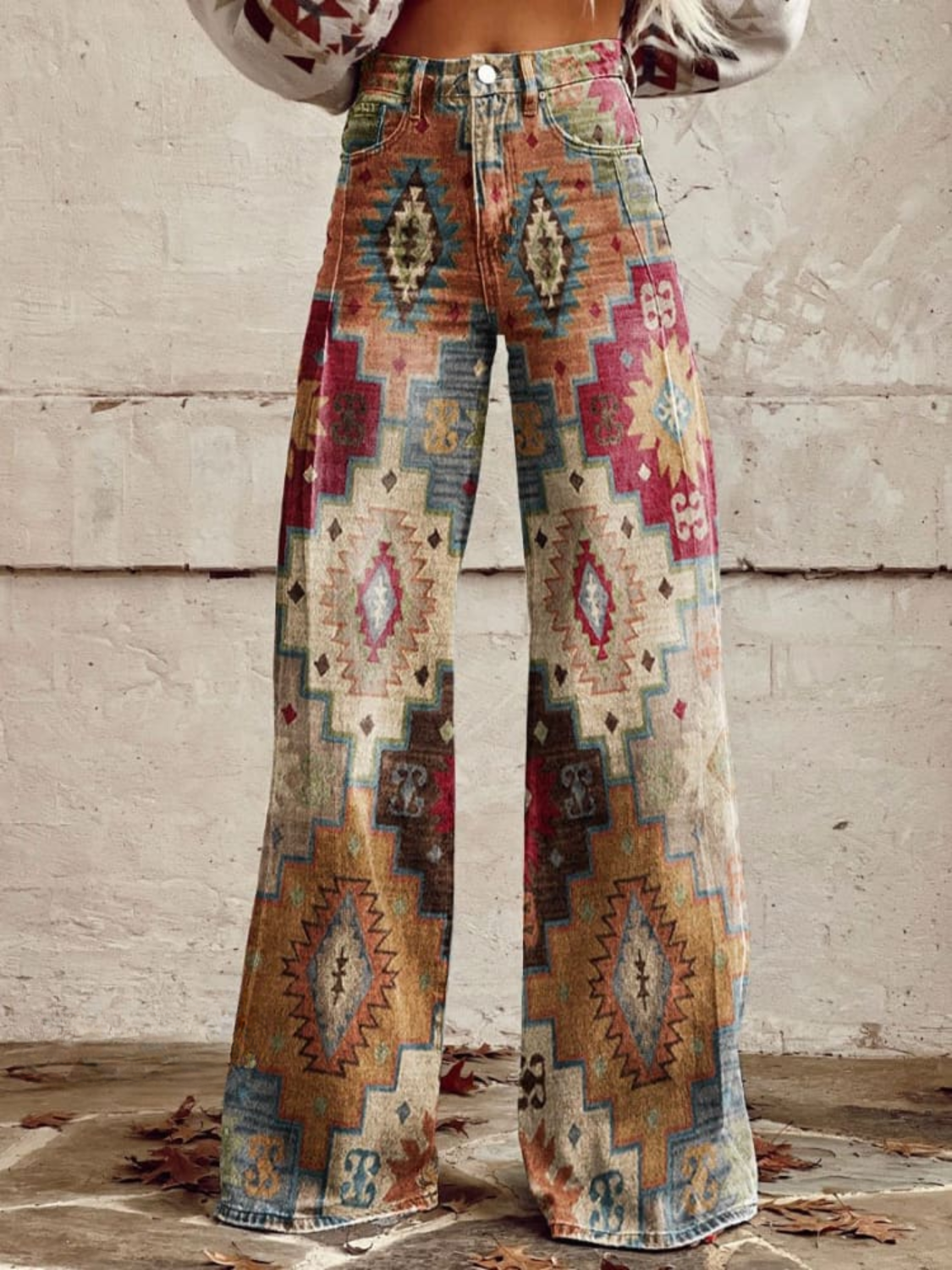 CD | BohoChic™ Pantaloni retro eleganți cu picior lat