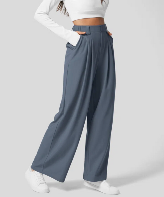 CD | Pantaloni elastici eleganți cu talie înaltă