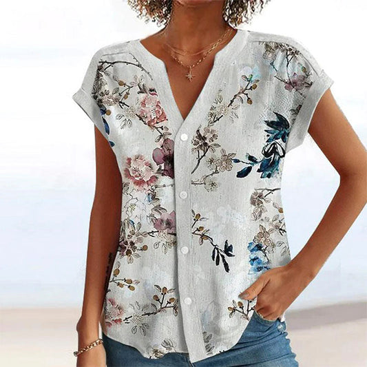 CD | Bluză Imprimeu floral casual, respirabil