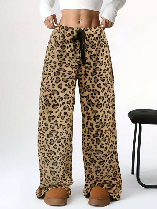 CD | Pantaloni de agrement cu imprimeu leopard