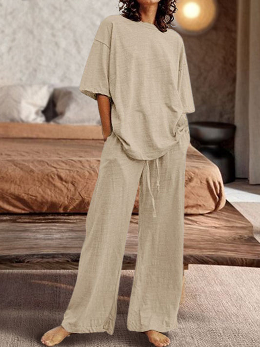 CD | Set casual de cămașă supradimensionată și pantaloni drepți pentru femei