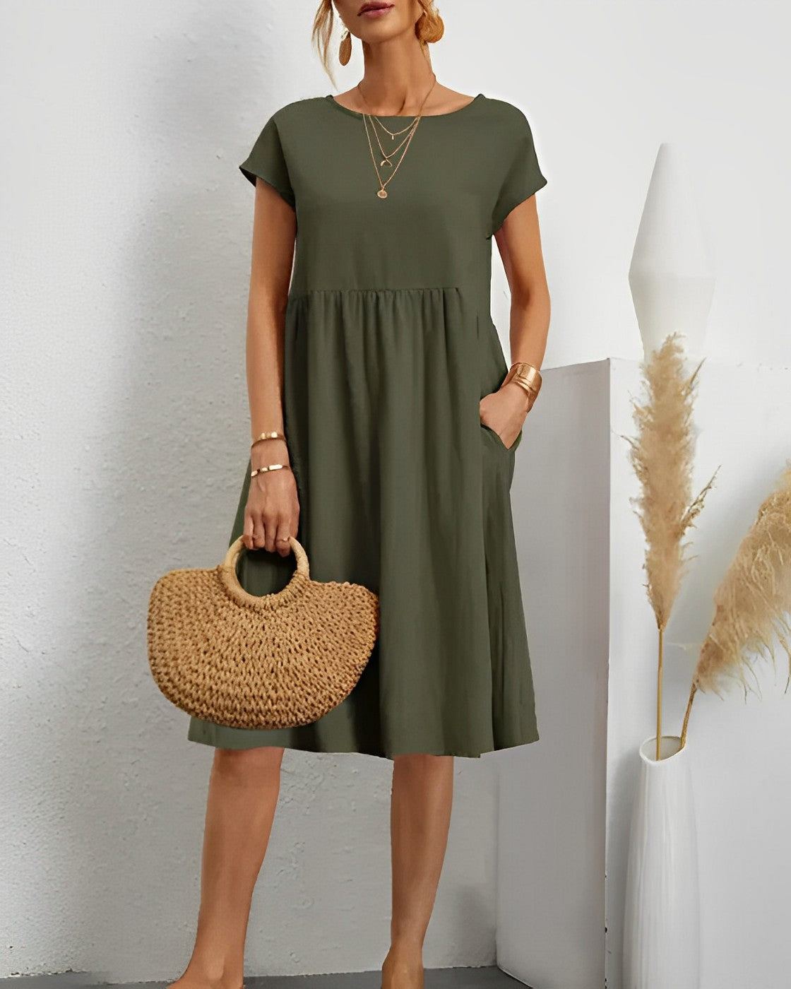 CD | Rochie midi cu buzunar lateral
