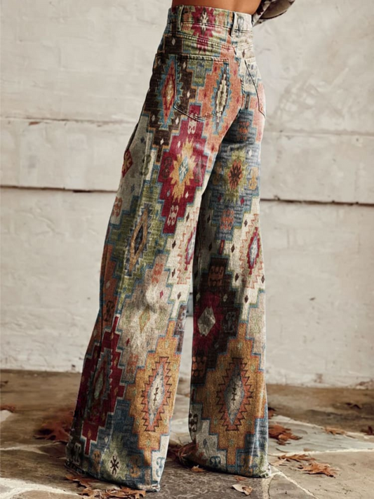 CD | BohoChic™ Pantaloni retro eleganți cu picior lat