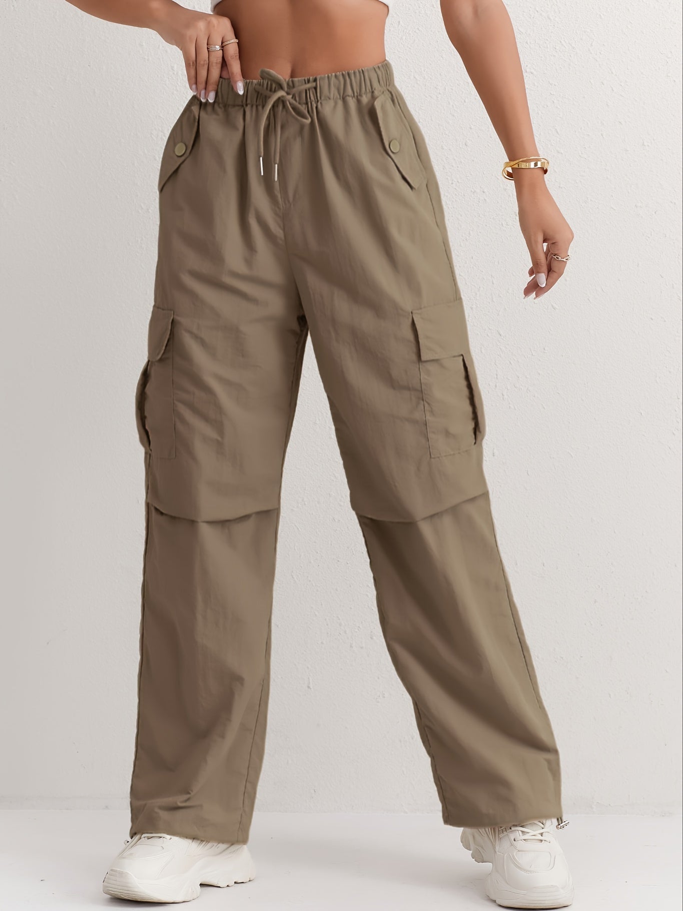 CD | Pantaloni cargo eleganți și confortabili pentru femei în roz