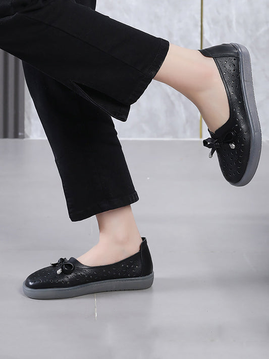 CD | Femei Casual Vara Solid Cutout piele Pantofi plat