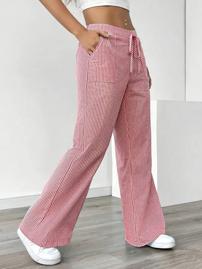 CD | Pantaloni eleganți cu dungi și buzunare