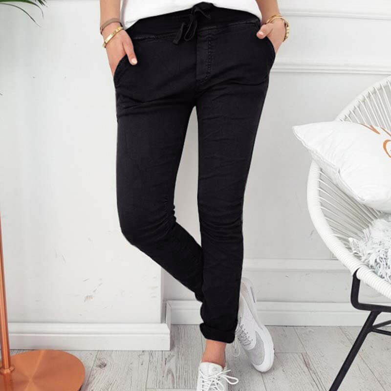 CD | Pantaloni casual ușori cu talie elastică pentru femei