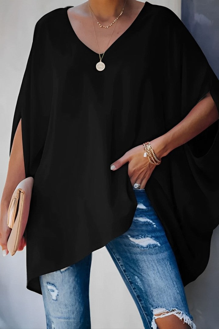 CD | Ladies V-neck bluză vrac