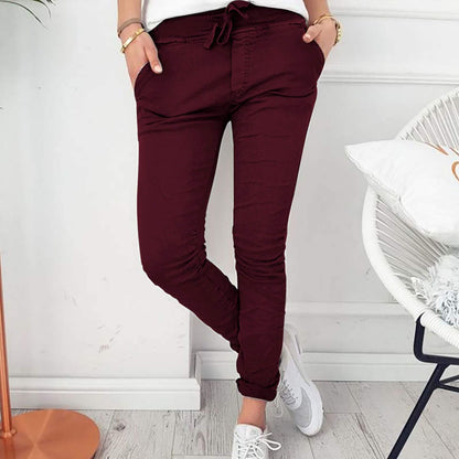 CD | Pantaloni casual ușori cu talie elastică pentru femei