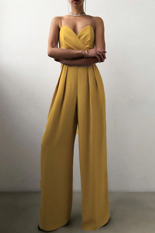CD | Salopetă la modă cu bretele înguste și pantaloni largi într-un stil contrastant