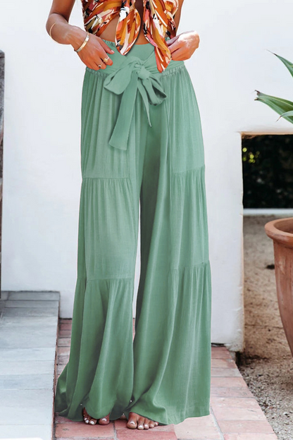 CD | Casual elegant vrac-fitting pantaloni cu talie mare picior larg pentru femei