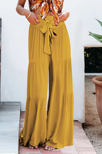 CD | Casual elegant vrac-fitting pantaloni cu talie mare picior larg pentru femei