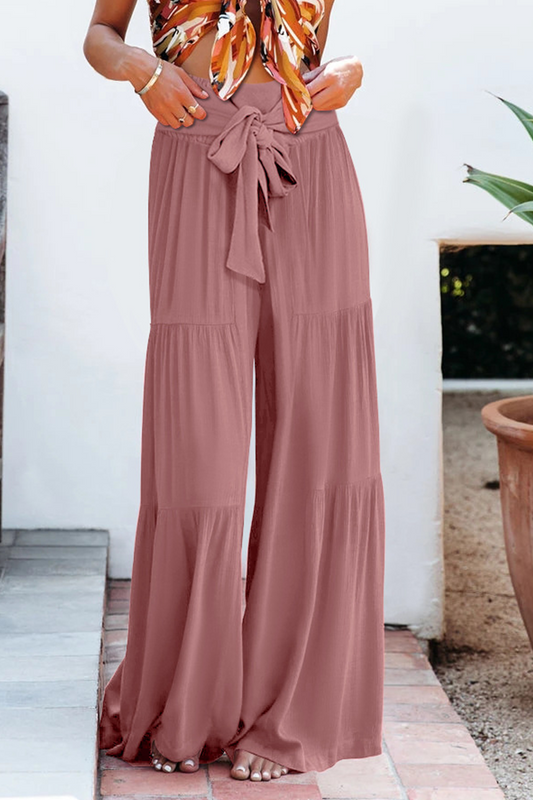 CD | Casual elegant vrac-fitting pantaloni cu talie mare picior larg pentru femei