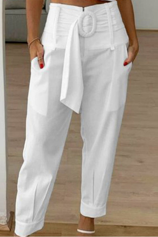 CD | Casual solid Patchwork regulat talie înaltă convenționale solid culoare pantaloni