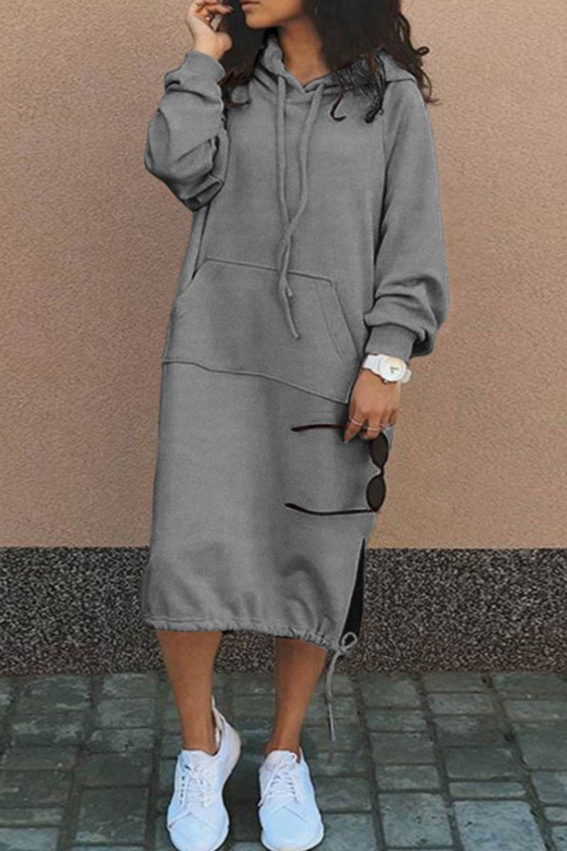 CD | Rochie midi casual cu glugă