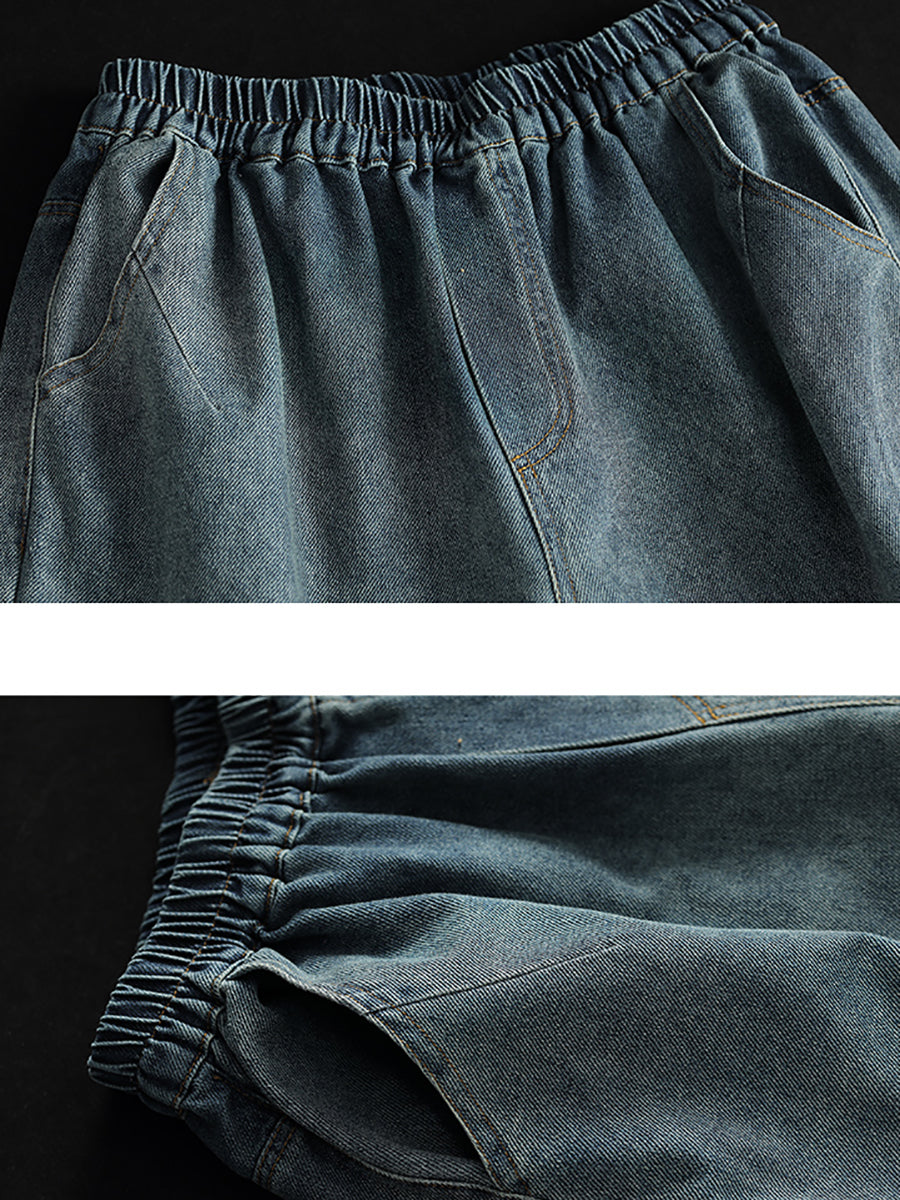 Soft Pocket Denim Straight-leg Pants