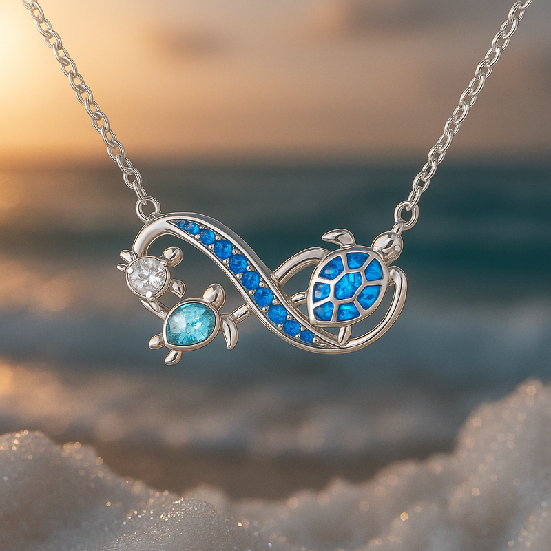 Double Silver Turtle Necklace
