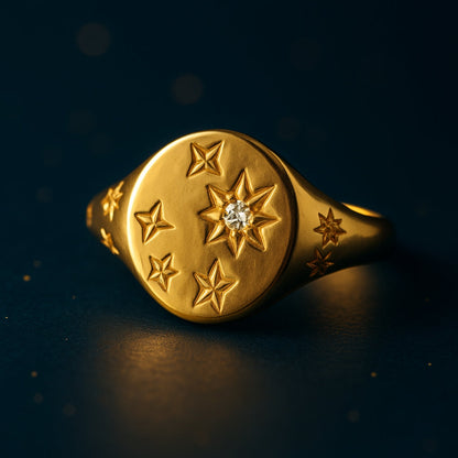 Diamond Star 14K Gold Ring