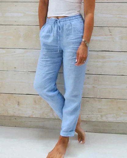 CD | Pantaloni eleganți din in pentru femei