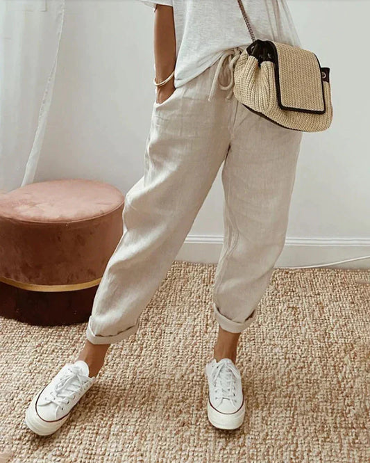 CD | Cidru- Pantaloni casual și eleganți din in