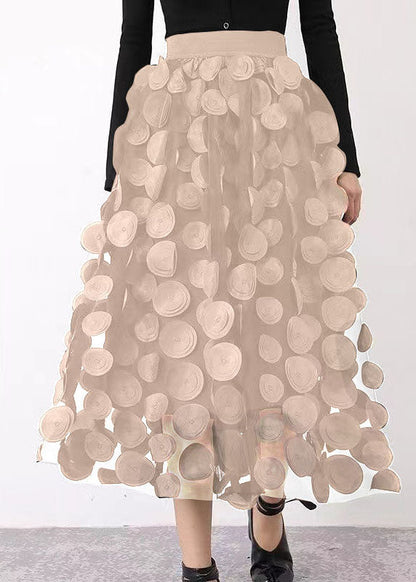 Black Patchwork Tulle Skirt Fall