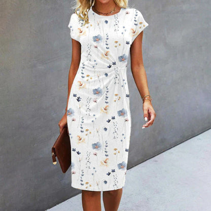 CD | Rochie midi cu model floral și față răsucită