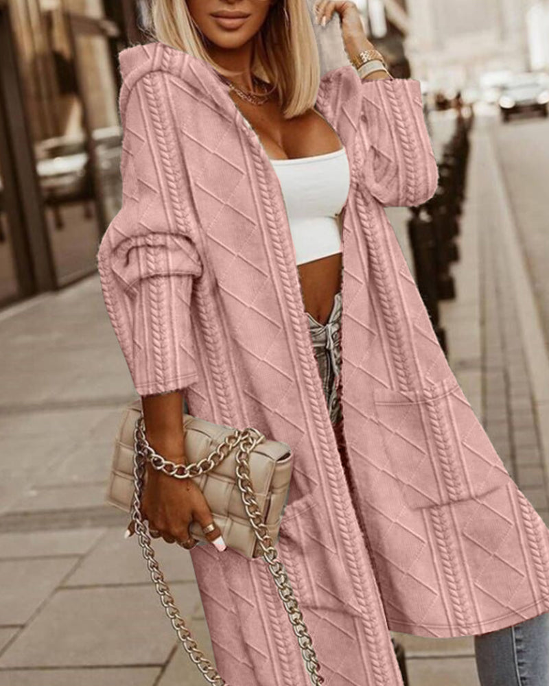 CD | Cardigan tricotat cu glugă