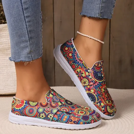 CD | Adidași din pânză cu imprimeu floral pentru femei