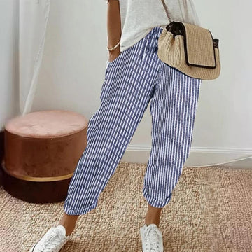 CD | Pantaloni casual cu dungi verticale