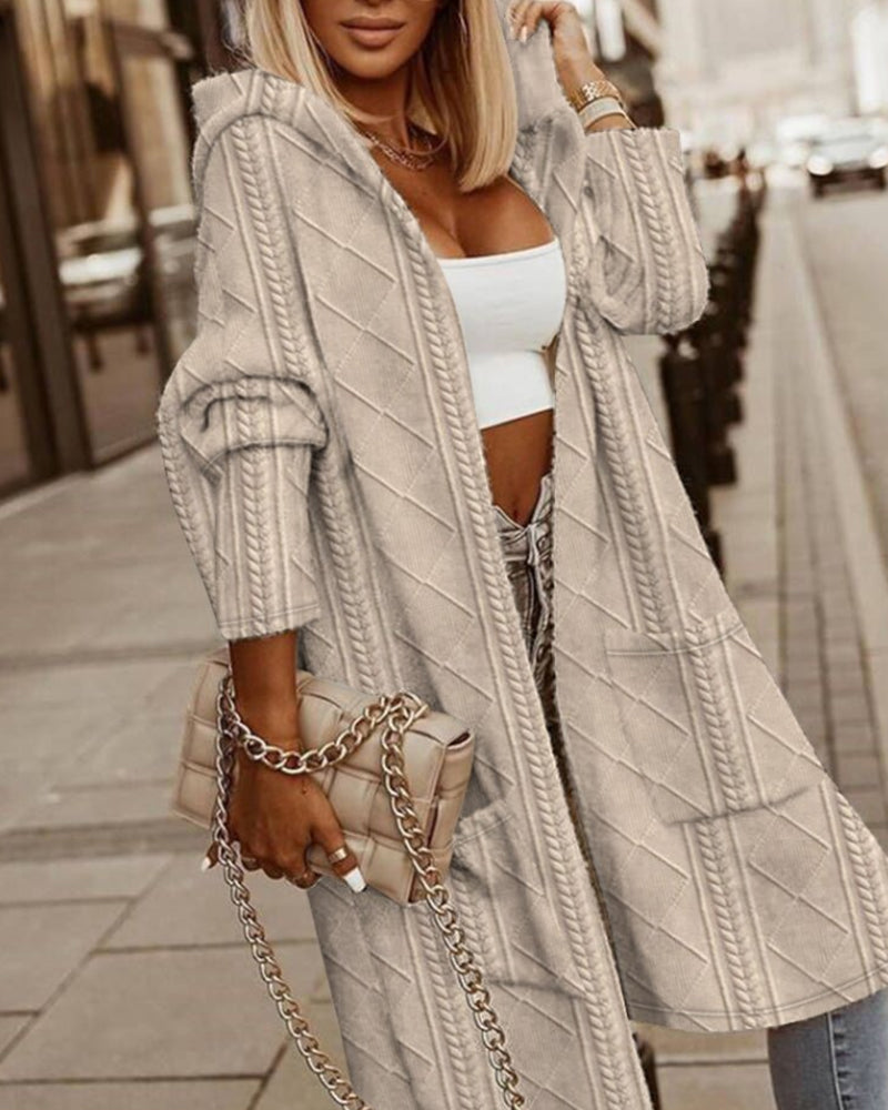CD | Cardigan tricotat cu glugă