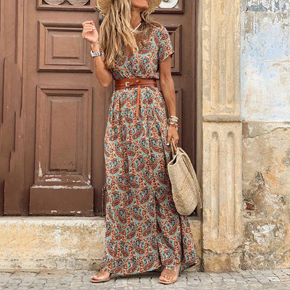 CD | Rochie boho maxi cu tăietură