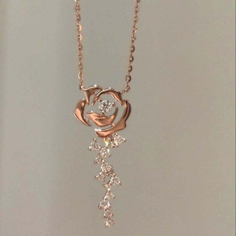 Rose Bloom Drop Necklace