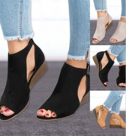 CD | Cizme de gleznă pentru femei cu toc wedge