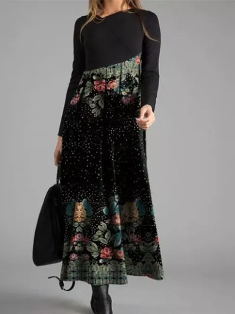 CD | Rochie maxi patchwork geometrică