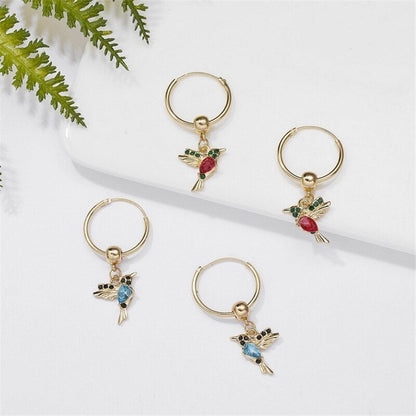 Limited Edition Flying Hummingbird Earrings With Zirconia Inlay