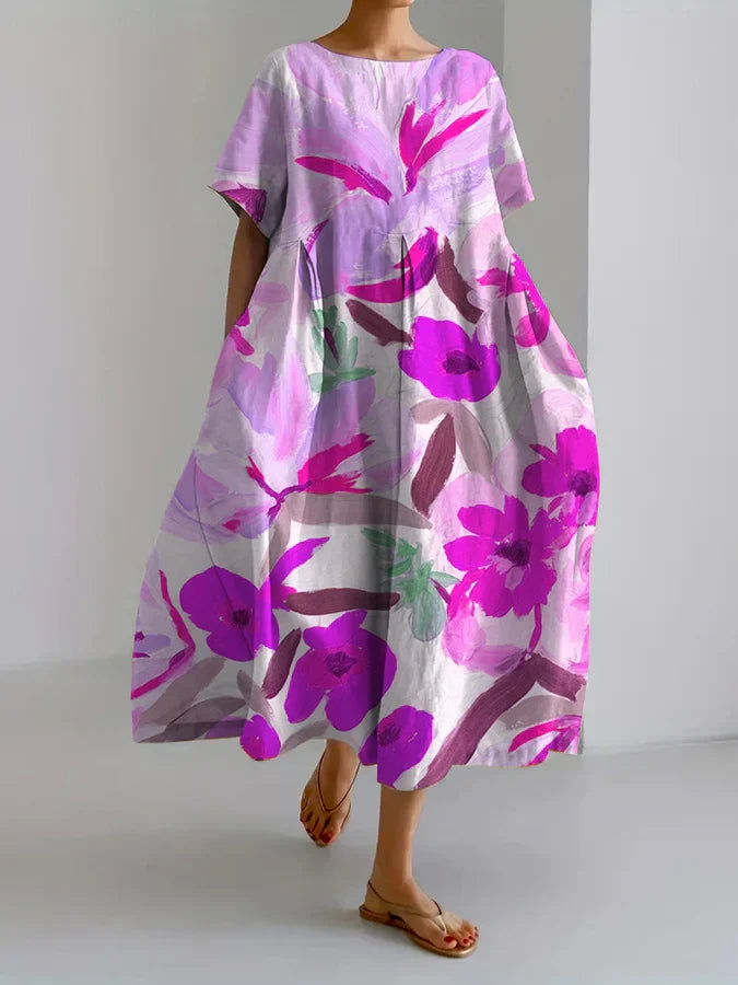 CD | Rochie maxi cu model floral lejer