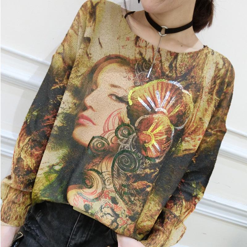 Fit Sweater T Shirts Belle Prints Long Sleeve Knit Pullover