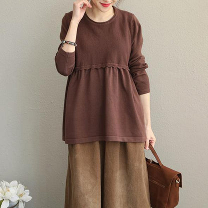 Pure Color Sweater New Tops