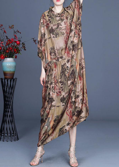 Spring and Summer Landscape Print Dress