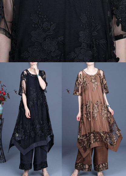 CD | 2021 Rochie de vară neregulată Pantalonii cu picioare largi Fusta cu bretele Set de trei piese