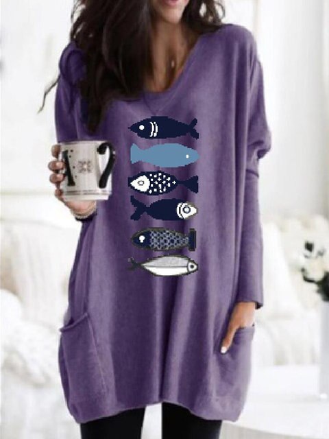 CD | Pulover relaxat cu imprimeu chevron