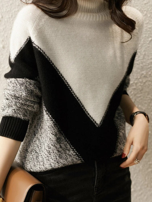 CD | Pulover elegant în culoare contrastantă