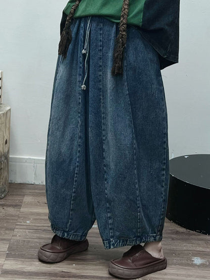 Spring Spliced Pocket Loose Pants