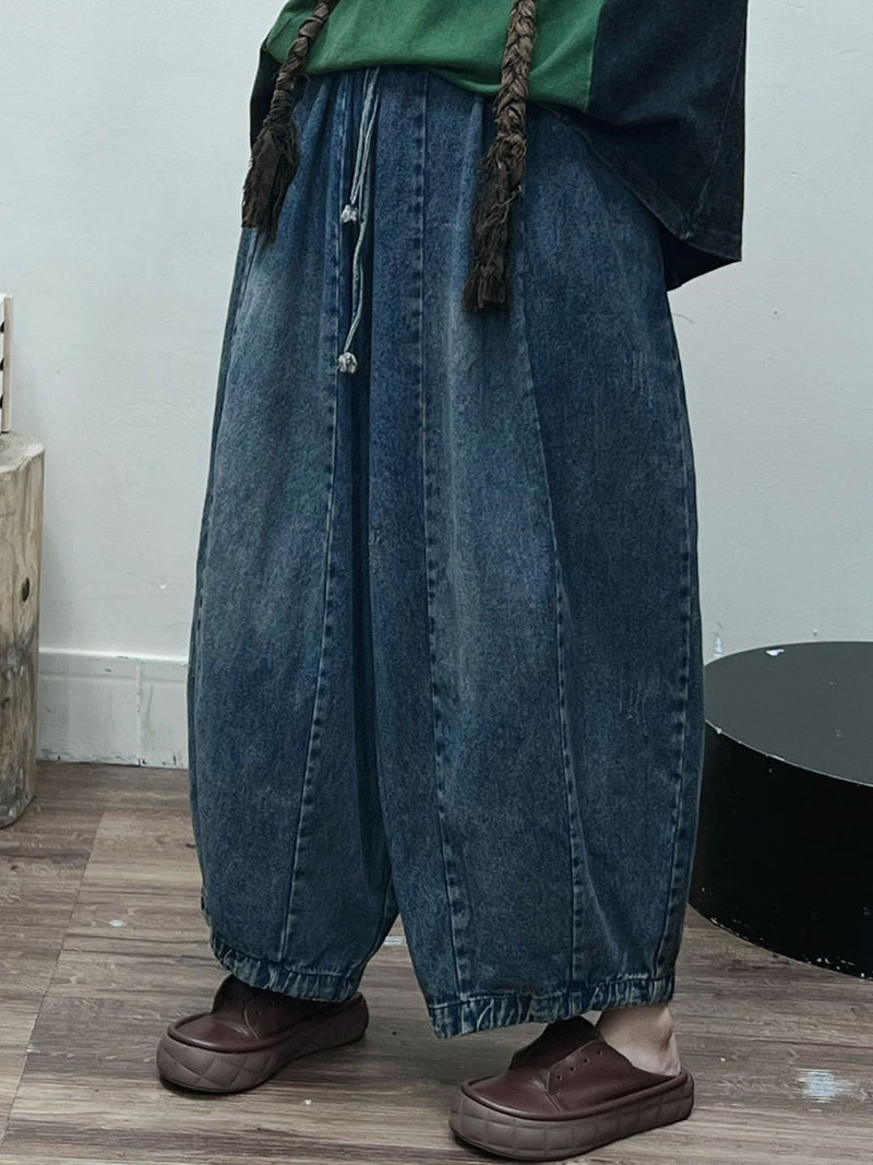 Spring Spliced Pocket Loose Pants
