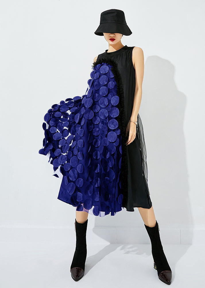 Khaki Asymmetrical Patchwork Wrinkled Tulle Maxi Dress Sleeveless