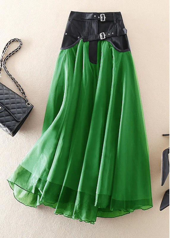 French Red Patchwork Tulle Skirts Spring