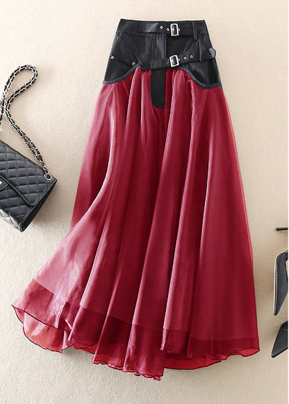 French Purple Patchwork Tulle Skirts Spring