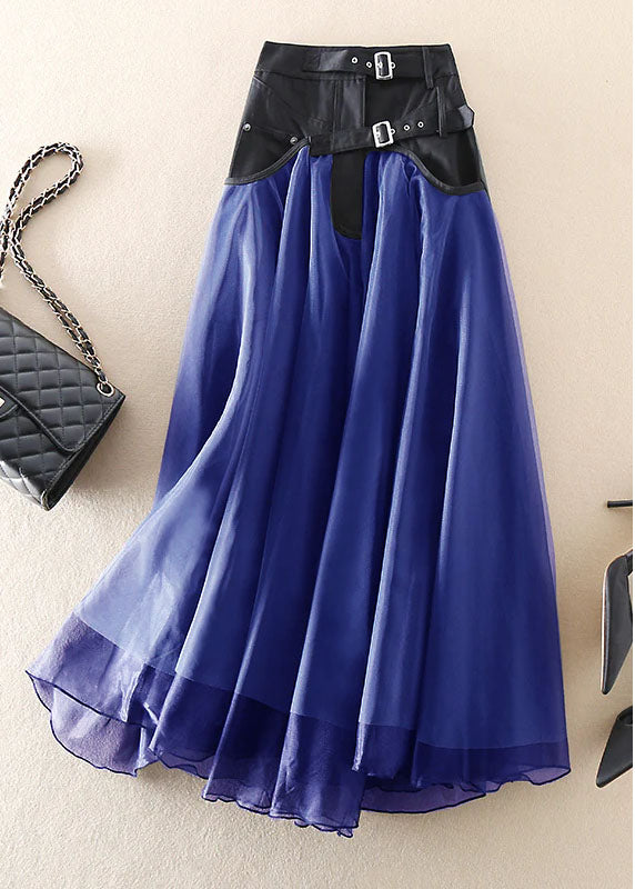 French Purple Patchwork Tulle Skirts Spring