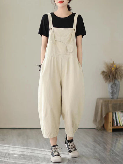 Spring Artsy Pocket Denim Jumpsuit