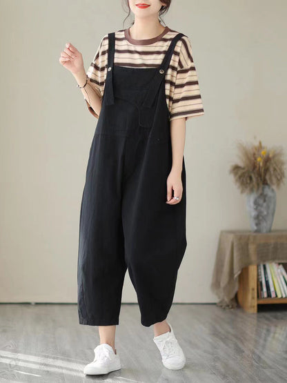 Spring Artsy Pocket Denim Jumpsuit